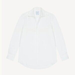 With Nothing Underneath Women's White Linen Boyfriend Shirt